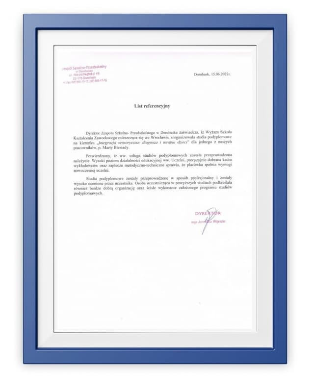 Referencje Zespół Szkolno-Przedszkolny w Dorohusku