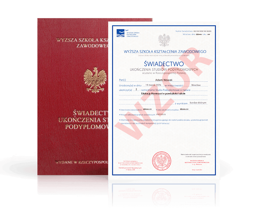 Zdjęcie przedstawiające awers świadectwa