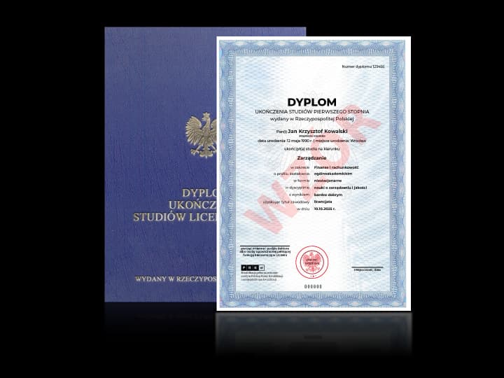 Zdjęcie przedstawiające awers dyplomu