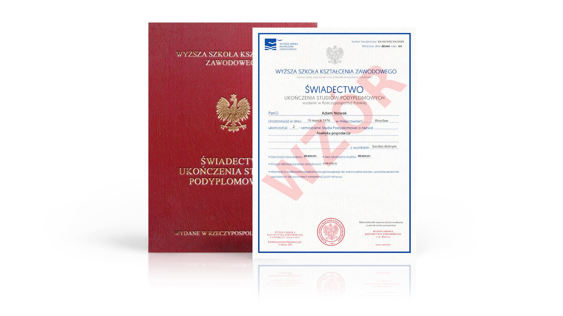 Zdjęcie przedstawiające awers świadectwa