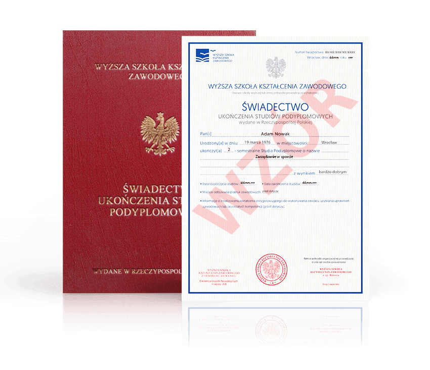 Zdjęcie przedstawiające awers świadectwa