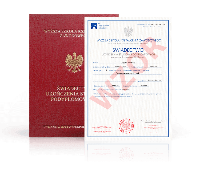 Zdjęcie przedstawiające awers świadectwa