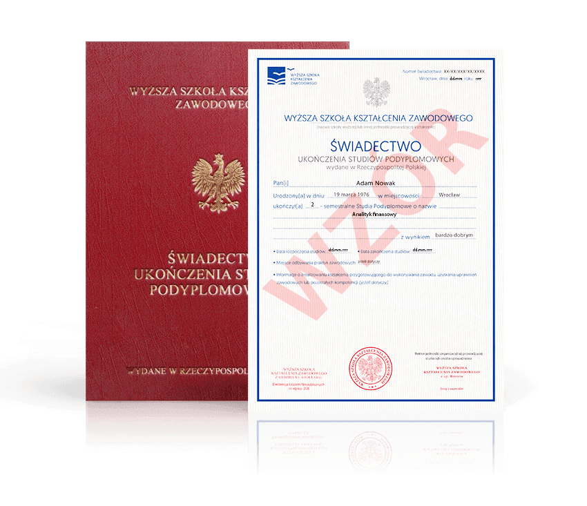 Zdjęcie przedstawiające awers świadectwa