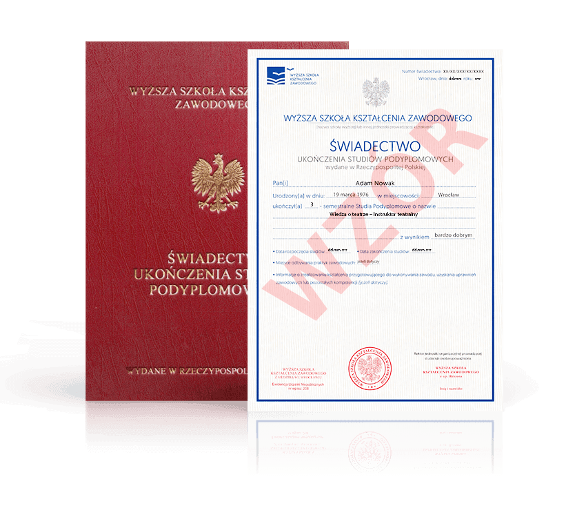 Zdjęcie przedstawiające awers świadectwa