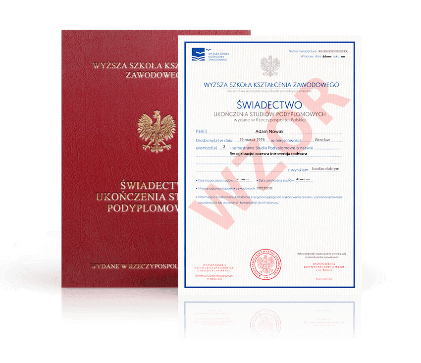 Zdjęcie przedstawiające awers świadectwa