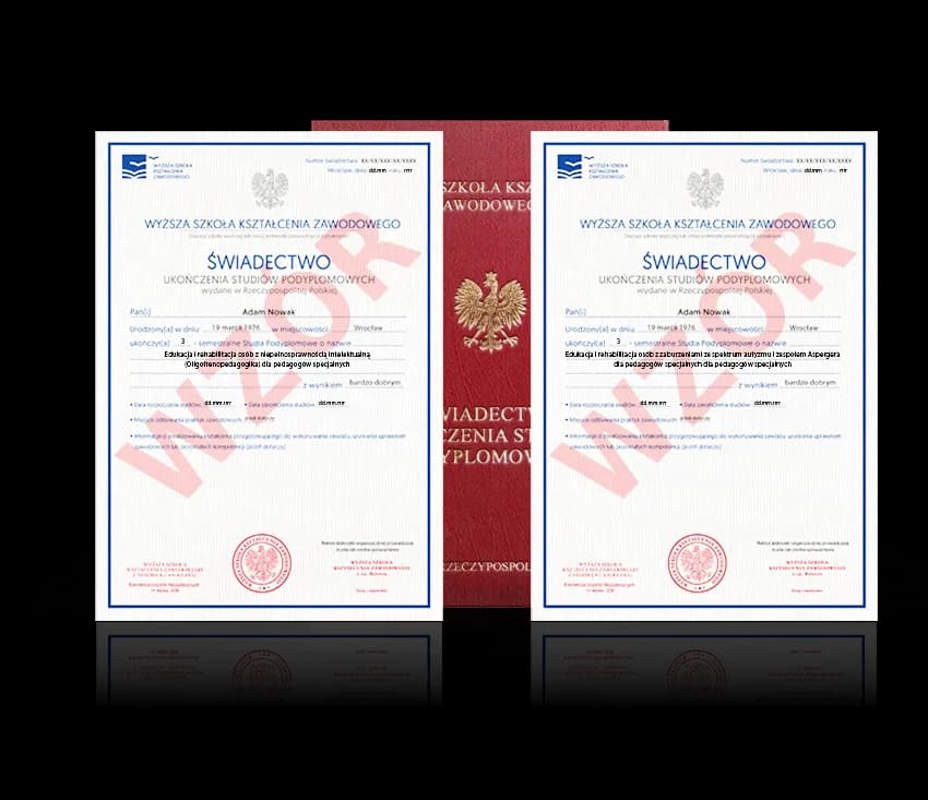 Zdjęcie przedstawiające awers świadectwa