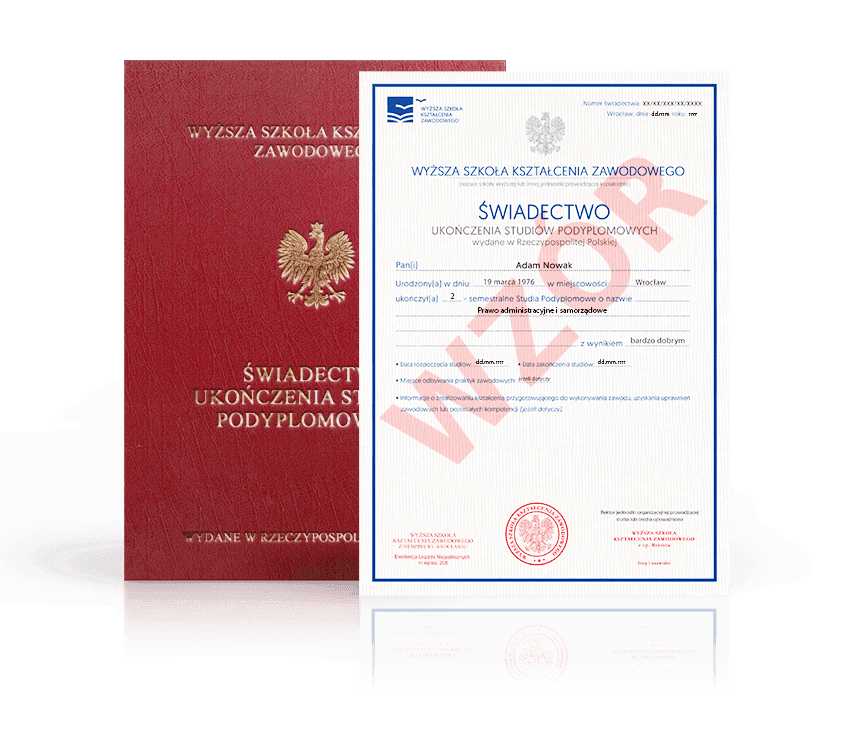 Zdjęcie przedstawiające awers świadectwa