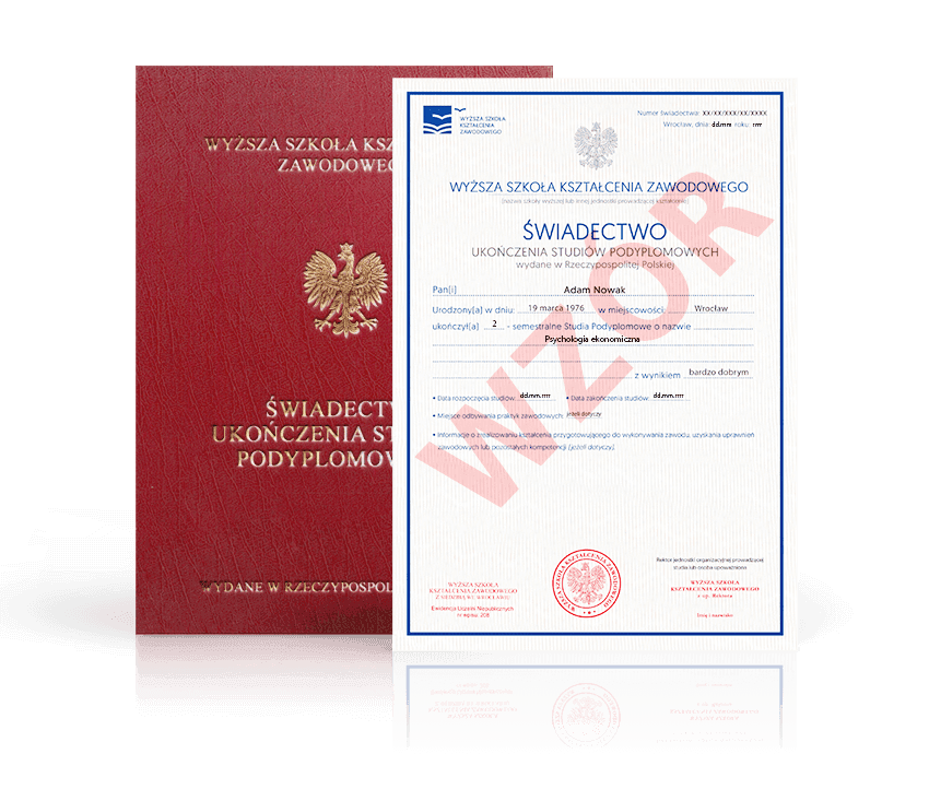 Zdjęcie przedstawiające awers świadectwa