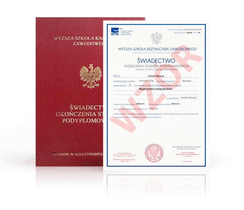 Zdjęcie przedstawiające awers świadectwa