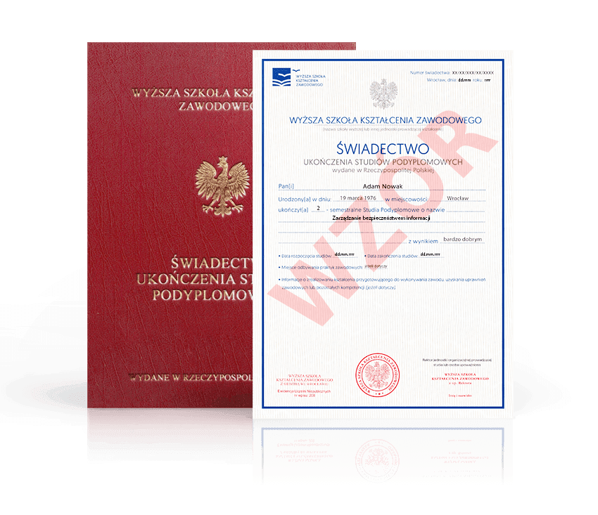 Zdjęcie przedstawiające awers świadectwa