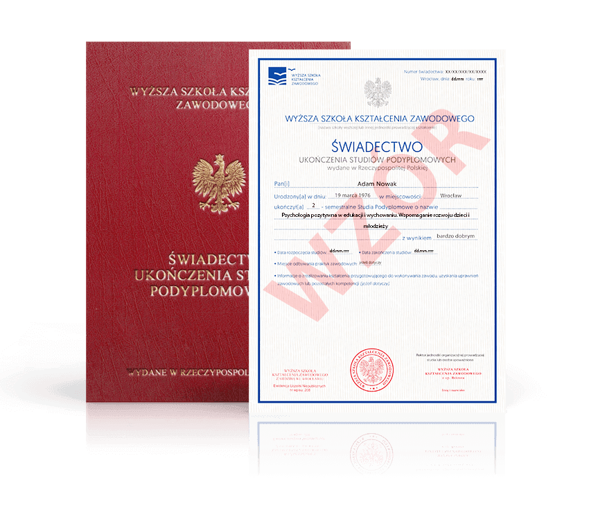 Zdjęcie przedstawiające awers świadectwa