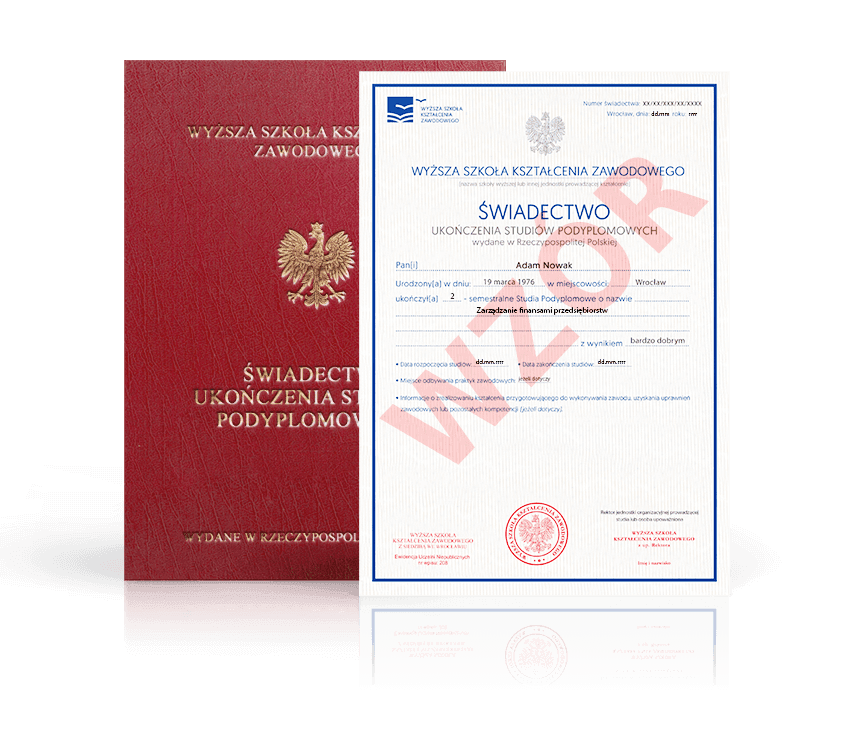 Zdjęcie przedstawiające awers świadectwa