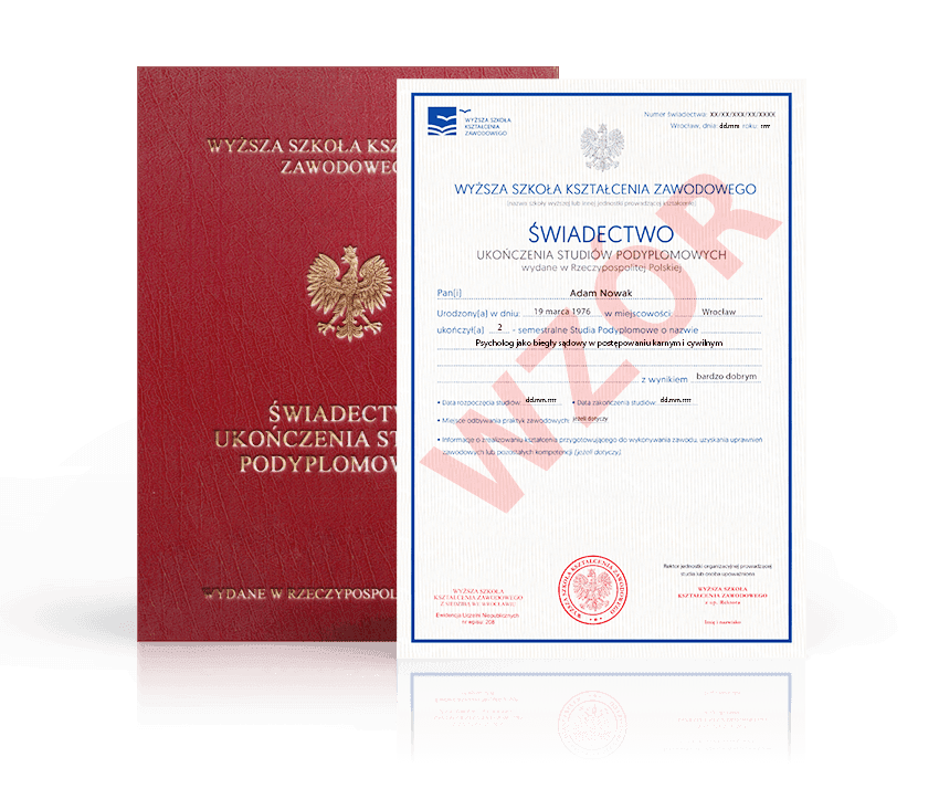 Zdjęcie przedstawiające awers świadectwa