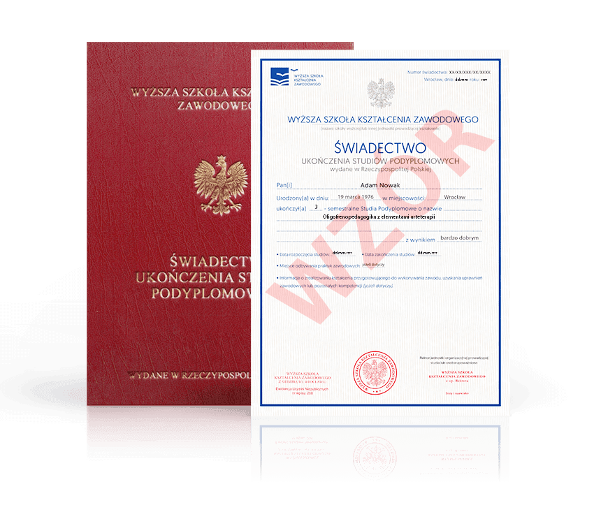 Zdjęcie przedstawiające awers świadectwa