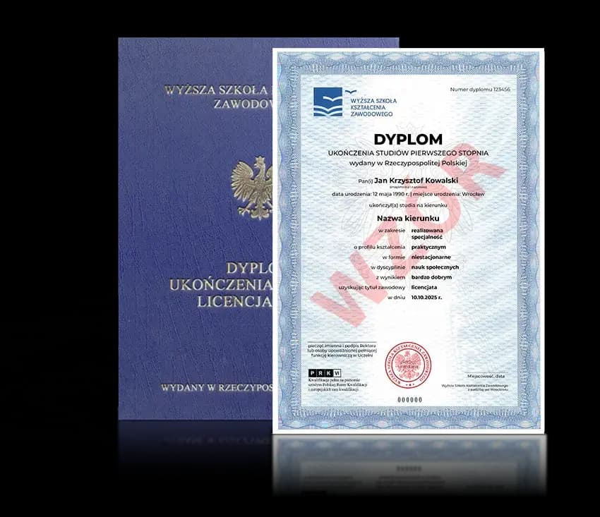 Zdjęcie przedstawiające awers dyplomu