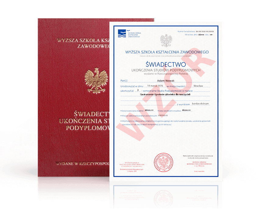 Zdjęcie przedstawiające awers świadectwa