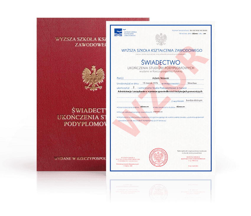 Zdjęcie przedstawiające awers świadectwa