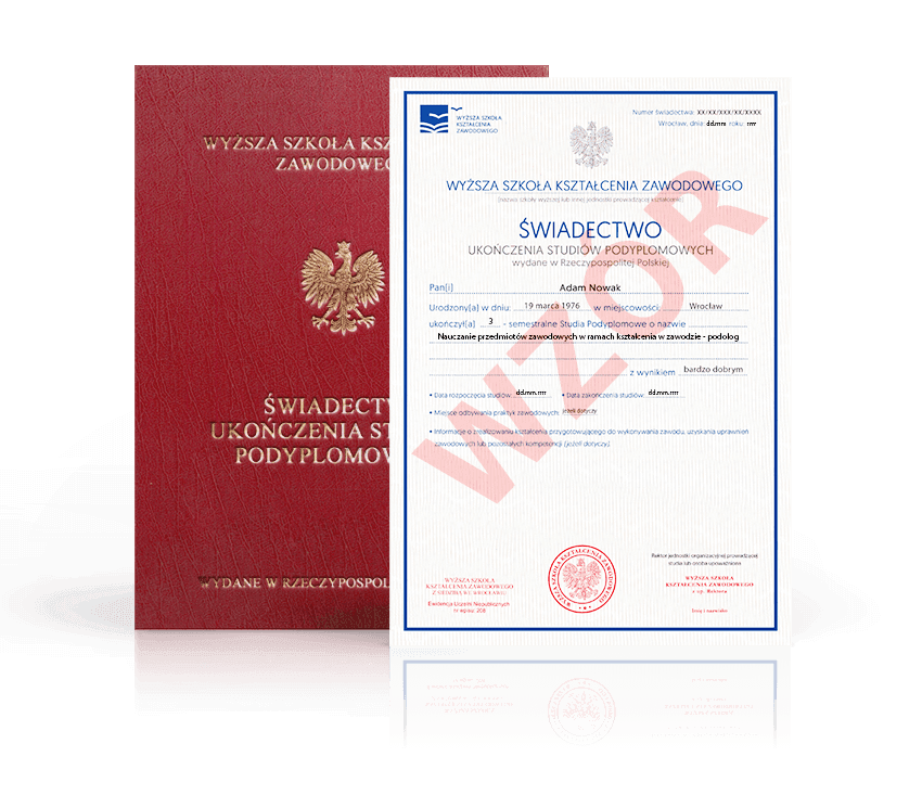 Zdjęcie przedstawiające awers świadectwa