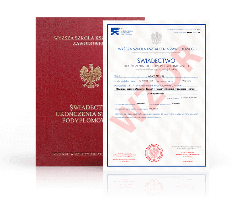 Zdjęcie przedstawiające awers świadectwa