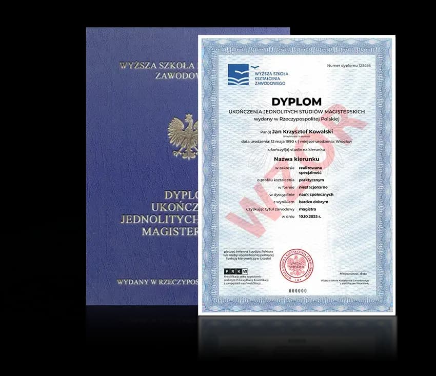 Zdjęcie przedstawiające awers dyplomu