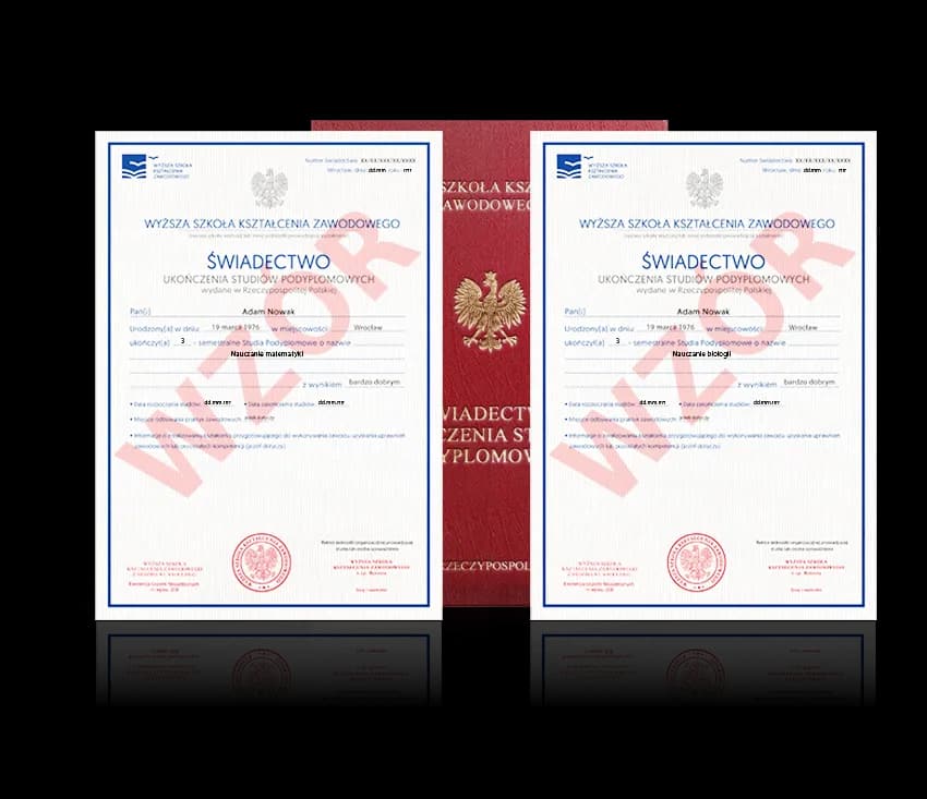 Zdjęcie przedstawiające awers świadectwa