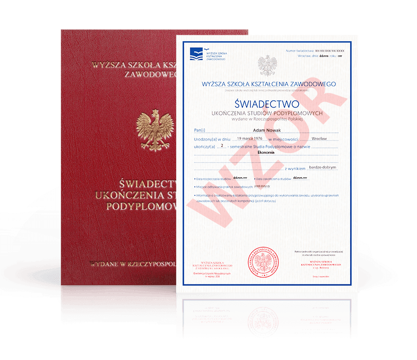 Zdjęcie przedstawiające awers świadectwa