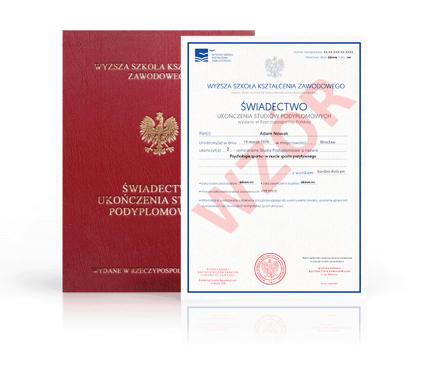 Zdjęcie przedstawiające awers świadectwa