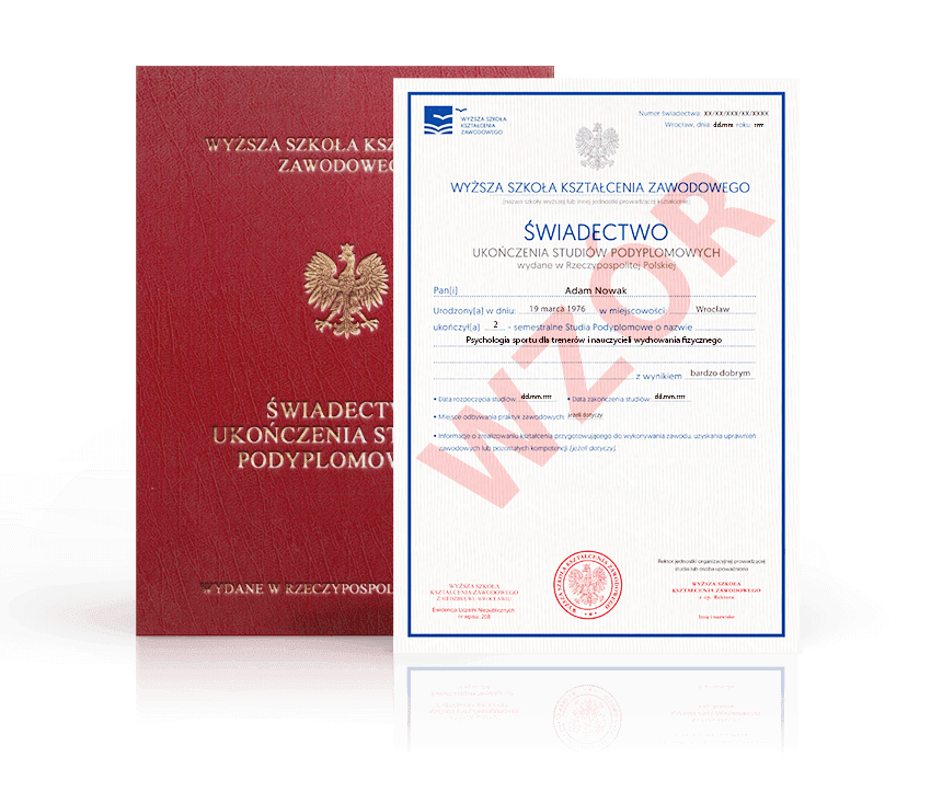 Zdjęcie przedstawiające awers świadectwa