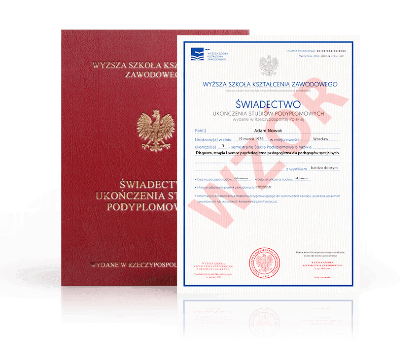 Zdjęcie przedstawiające awers świadectwa