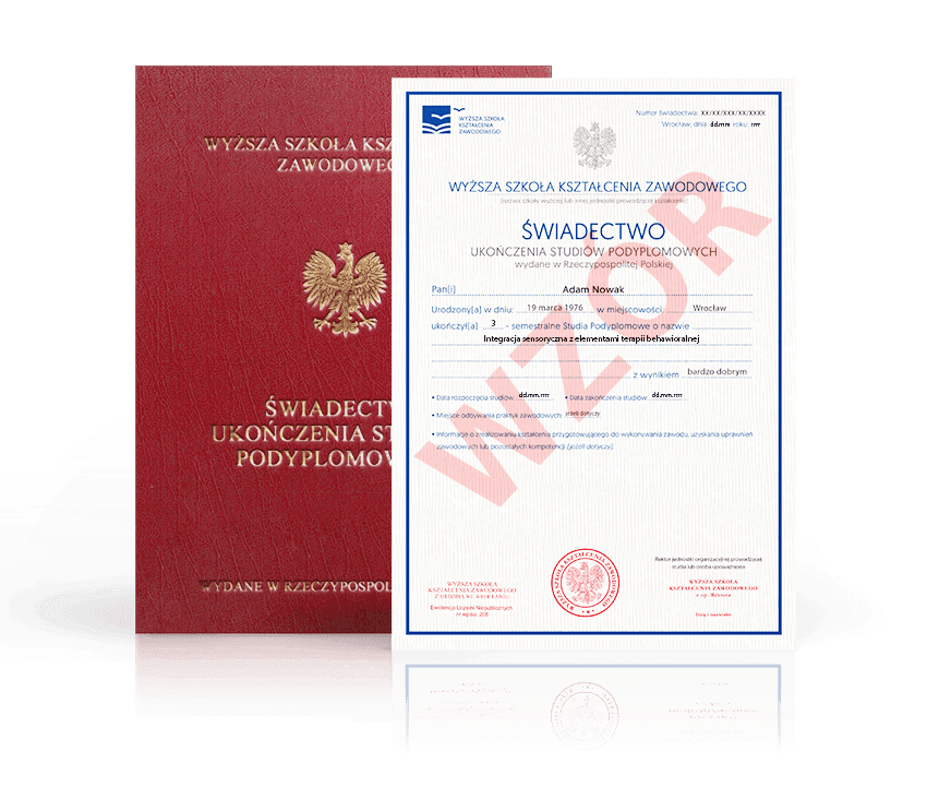 Zdjęcie przedstawiające awers świadectwa