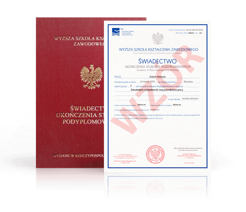 Zdjęcie przedstawiające awers świadectwa