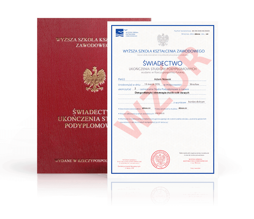 Zdjęcie przedstawiające awers świadectwa