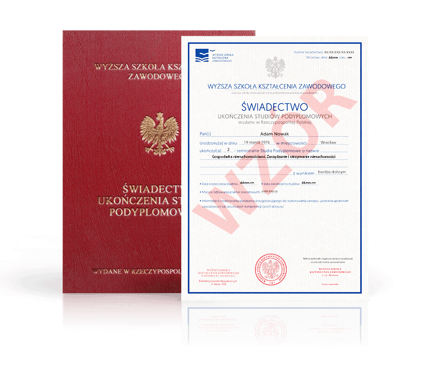 Zdjęcie przedstawiające awers świadectwa