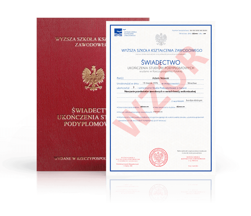 Zdjęcie przedstawiające awers świadectwa