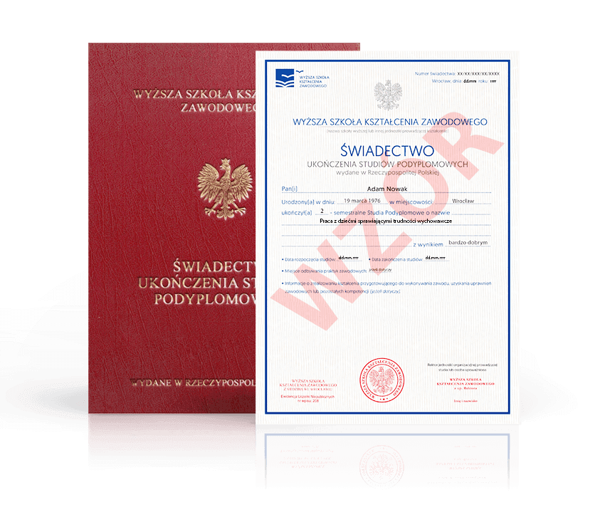 Zdjęcie przedstawiające awers świadectwa