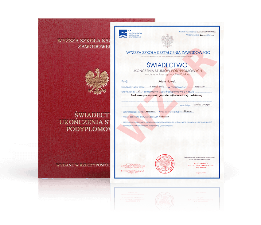 Zdjęcie przedstawiające awers świadectwa