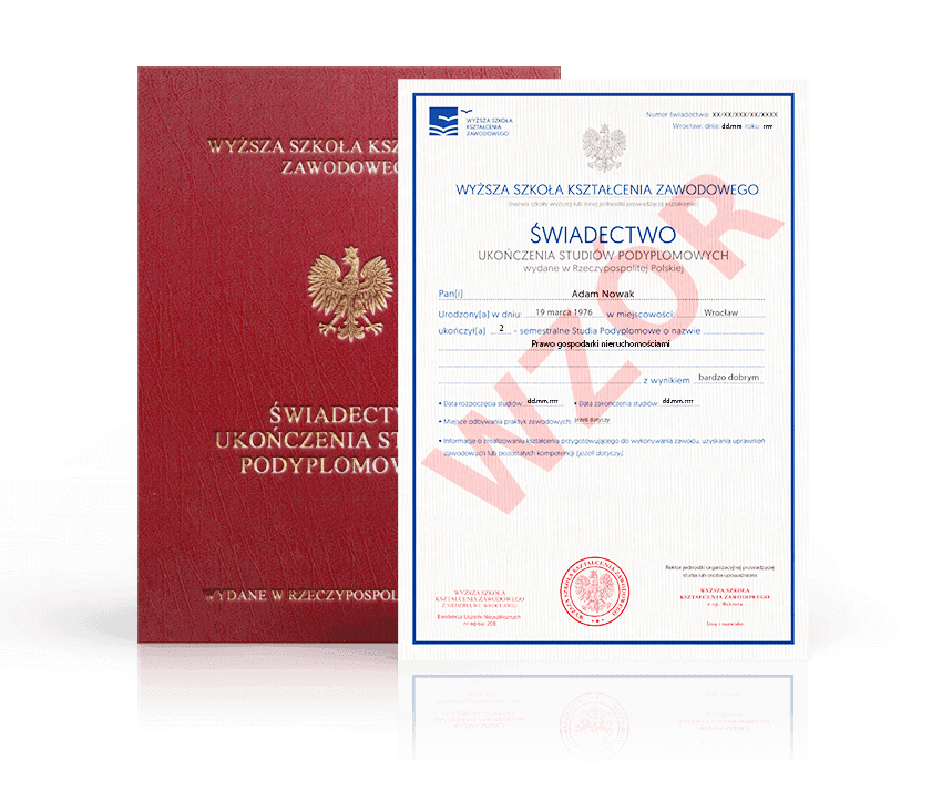 Zdjęcie przedstawiające awers świadectwa