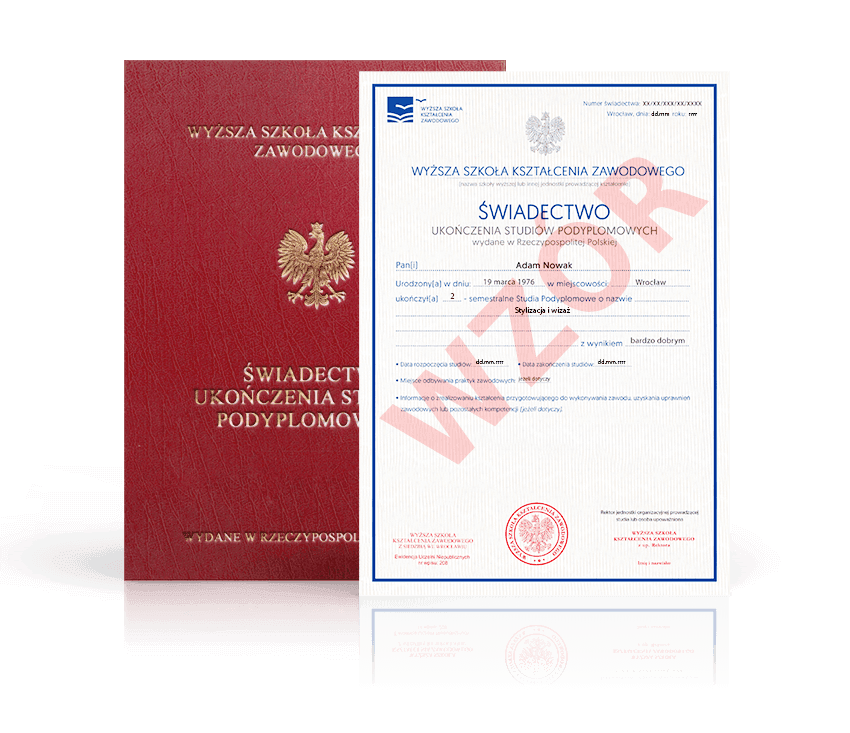 Zdjęcie przedstawiające awers świadectwa