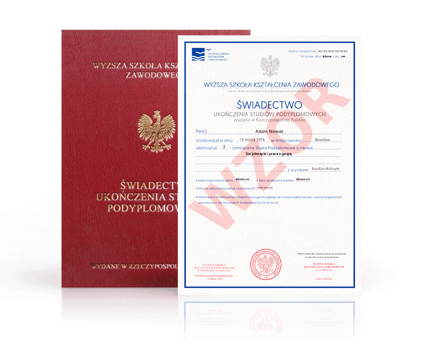 Zdjęcie przedstawiające awers świadectwa