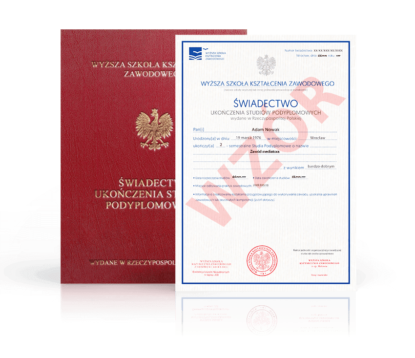 Zdjęcie przedstawiające awers świadectwa