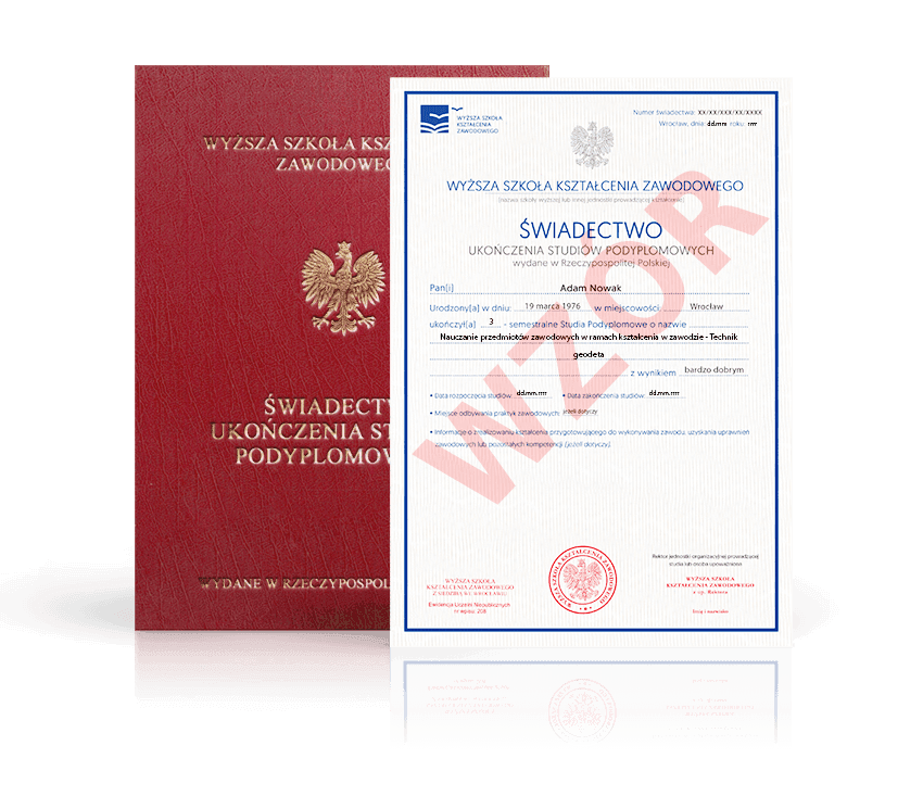 Zdjęcie przedstawiające awers świadectwa