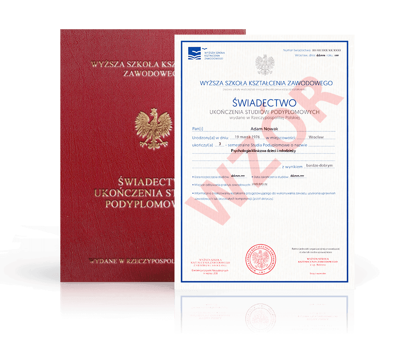 Zdjęcie przedstawiające awers świadectwa