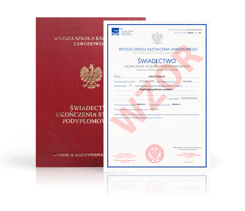 Zdjęcie przedstawiające awers świadectwa