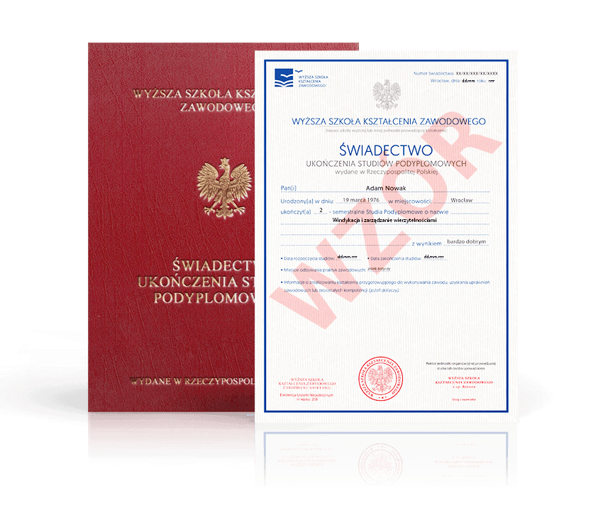 Zdjęcie przedstawiające awers świadectwa