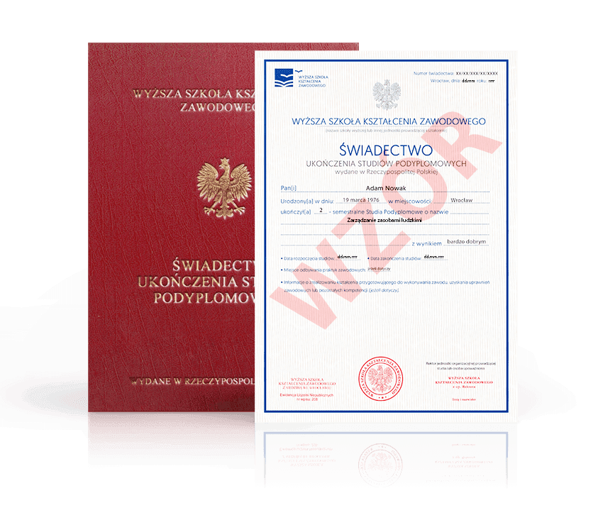 Zdjęcie przedstawiające awers świadectwa