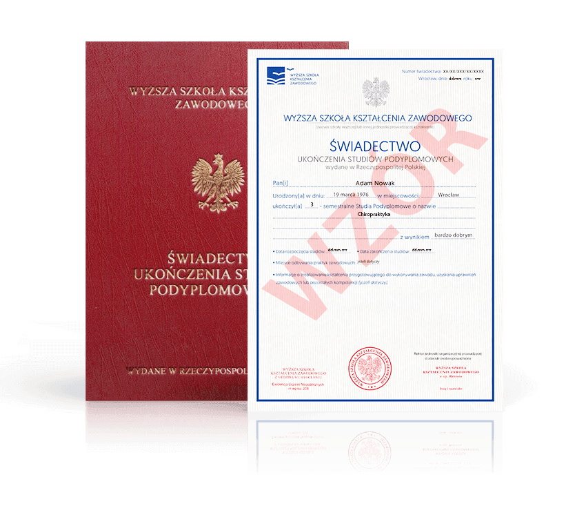 Zdjęcie przedstawiające awers świadectwa