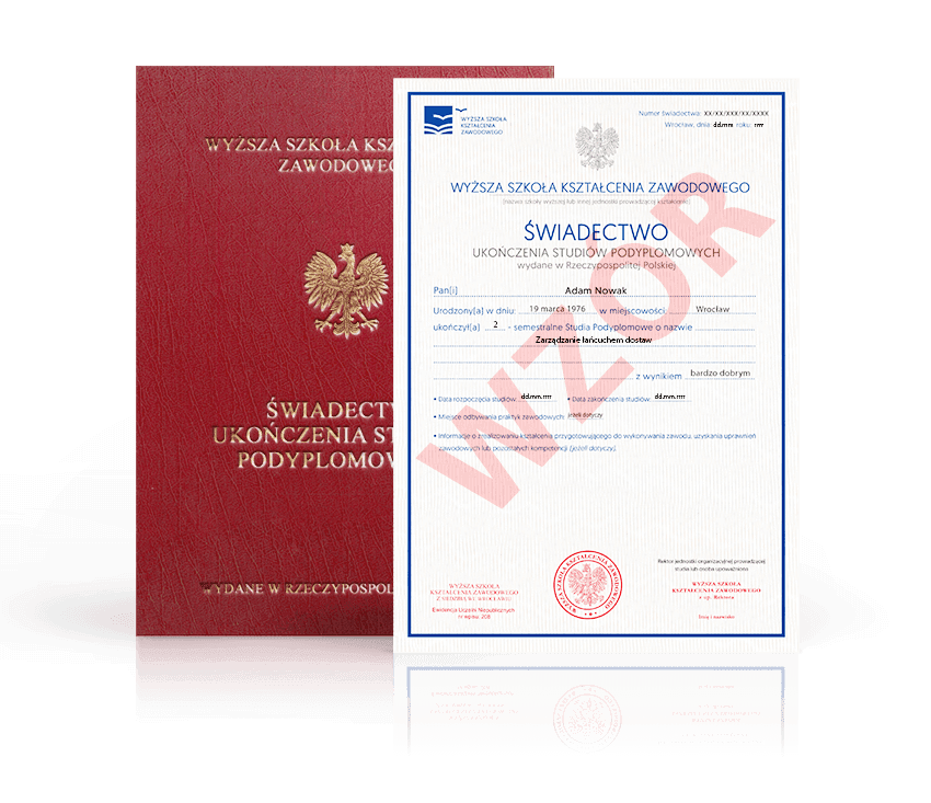 Zdjęcie przedstawiające awers świadectwa