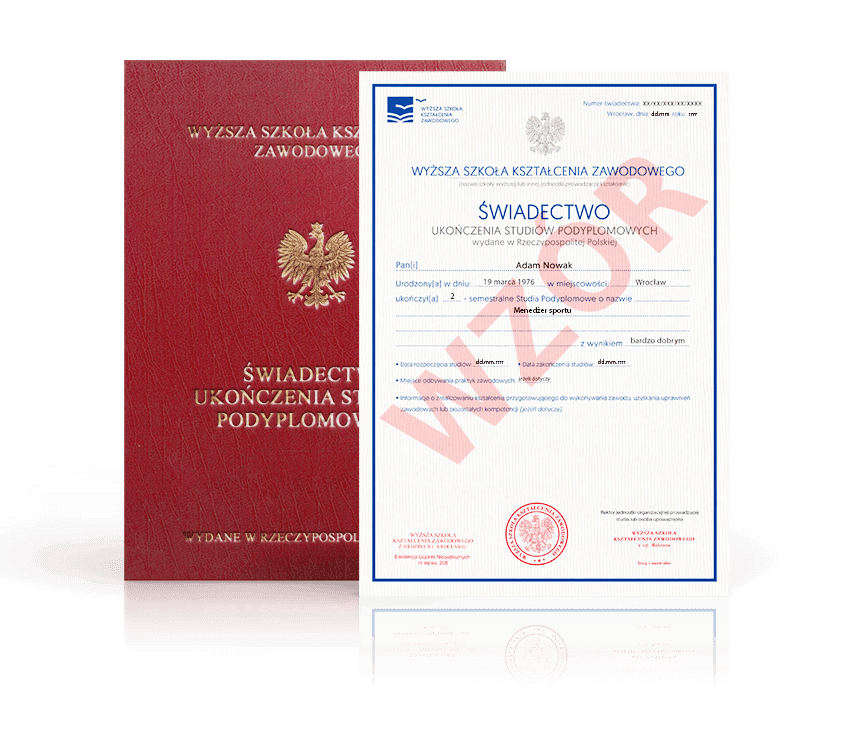 Zdjęcie przedstawiające awers świadectwa