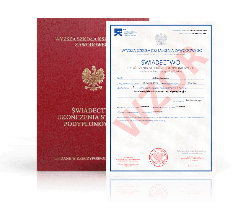 Zdjęcie przedstawiające awers świadectwa